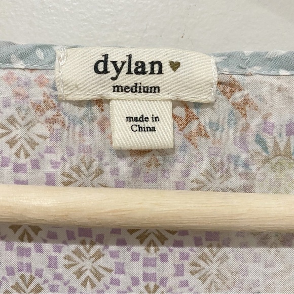 DYLAN Sun-Kissed Floral Billowy Peasant Blouse Boho Peasant Top Size Medium - Picture 7 of 11